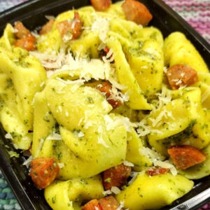 Pesto Tortellini with Chicken Sausage